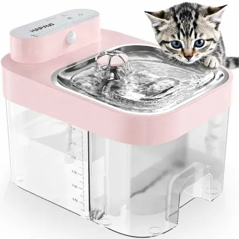 HAPAW Smart Cat Water Fountain - Filter-Free, 3L Clean & 1.35L Wastewater Tanks, App-Controlled, Dual Water Flow Modes, Perfect for Multi-Cat Homes!