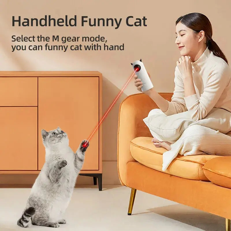 Interactive Smart LED Laser Cat Toy - Automatic Handheld Teaser for Cats and Dogs