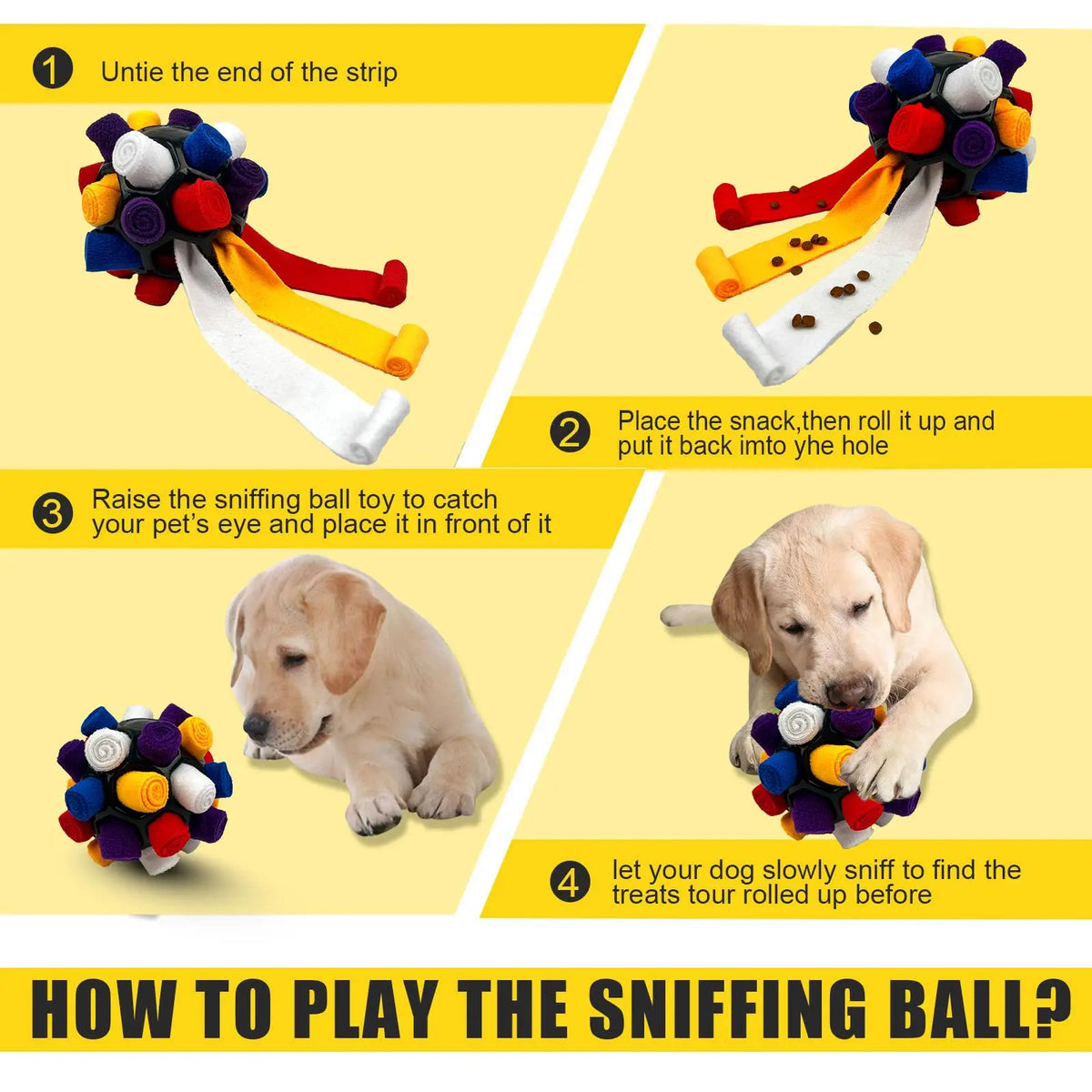 Interactive Dog Snuffle Ball Toy - Food-Dispensing Fun for Training and Play!