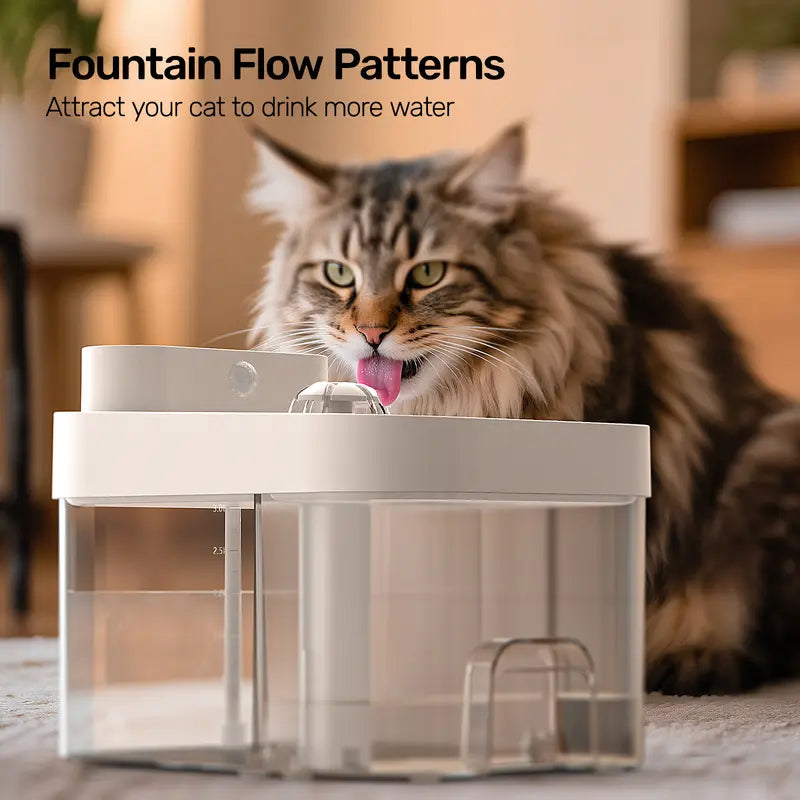 HAPAW Smart Cat Water Fountain - Filter-Free, 3L Clean & 1.35L Wastewater Tanks, App-Controlled, Dual Water Flow Modes, Perfect for Multi-Cat Homes!