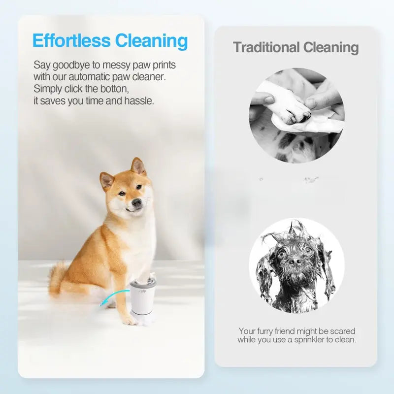 Allforpaws Automatic Electric Dog Paw Cleaner Cup - Soft Silicone Brush, Dual Speed (2 Cleaning Speeds), Mud Removal, Suction Cup Bottom, Portable Clean Station, Simple to Use & Maintain