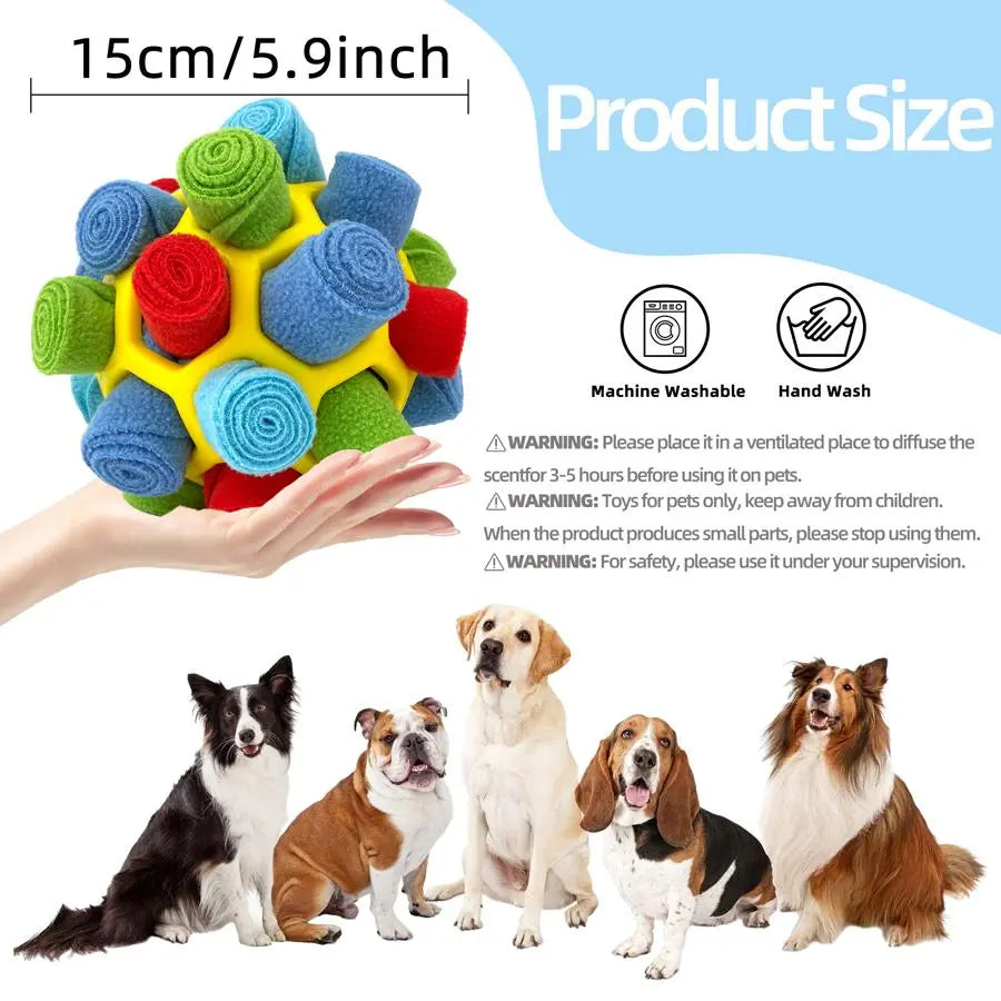 Interactive Dog Snuffle Ball Toy - Food-Dispensing Fun for Training and Play!