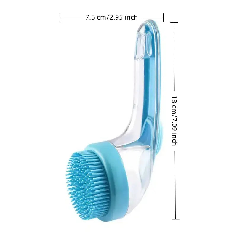 2026 Universal 2-in-1 Pet Bath & Grooming Brush with Soap Dispenser - Gentle Massage Aid for Dogs & Cats, Enhances Beauty and Saves Shampoo!