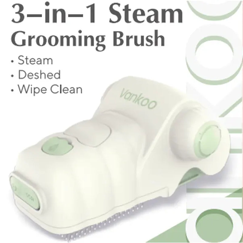 Ultimate 3-in-1 Steam Pet Grooming Brush for Dogs & Cats – Deshedding, Cleaning & Wiping Made Easy