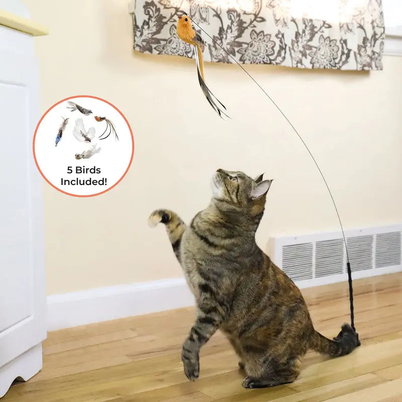 Engaging Interactive Bird Simulation Toy Set for Cats