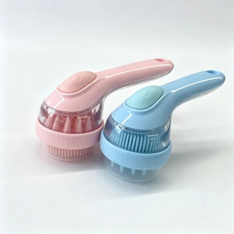 2026 Universal 2-in-1 Pet Bath & Grooming Brush with Soap Dispenser - Gentle Massage Aid for Dogs & Cats, Enhances Beauty and Saves Shampoo!