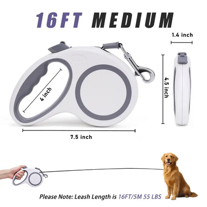 Heavy Duty Retractable Dog Leash - 26 FT for Large Dogs up to 110 Lbs, Tangle-Free Nylon Tape with One-Handed Brake & Lock, Perfect for Medium to Large Breeds (Black)