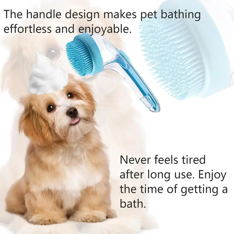 2026 Universal 2-in-1 Pet Bath & Grooming Brush with Soap Dispenser - Gentle Massage Aid for Dogs & Cats, Enhances Beauty and Saves Shampoo!