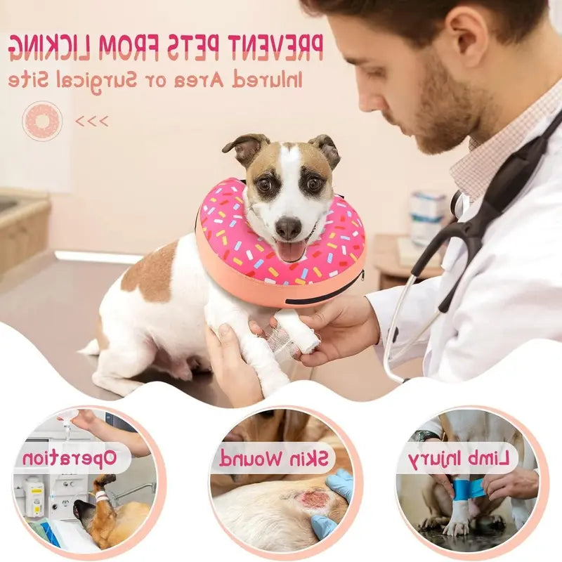 Soft Recovery Inflatable Dog Collar - Comfortable E-Collar Alternative for Small, Medium & Large Dogs After Surgery