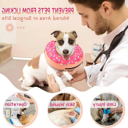Soft Recovery Inflatable Dog Collar - Comfortable E-Collar Alternative for Small, Medium & Large Dogs After Surgery