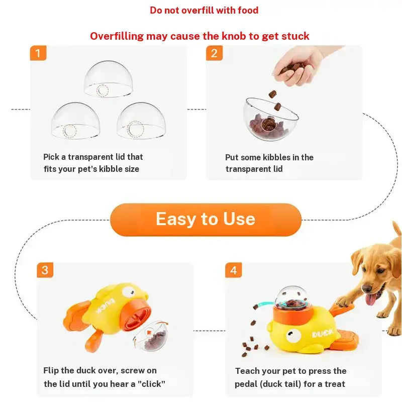 Interactive Duck-Shaped Cat Puzzle Treat Dispenser - Fun IQ Training Toy for Cats & Small Dogs, Durable Slow Feeder for Enrichment & Exercise, Perfect Pet Gift!