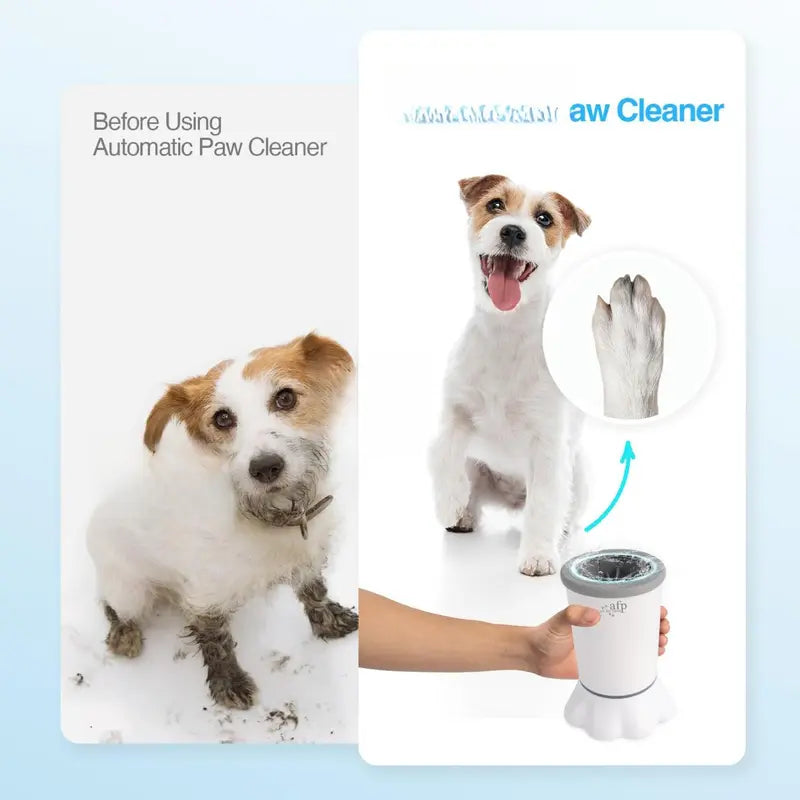 Allforpaws Automatic Electric Dog Paw Cleaner Cup - Soft Silicone Brush, Dual Speed (2 Cleaning Speeds), Mud Removal, Suction Cup Bottom, Portable Clean Station, Simple to Use & Maintain