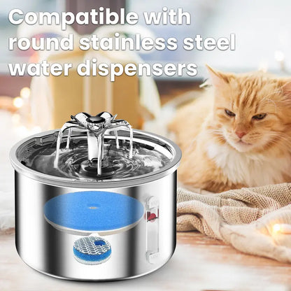 Ptlom Ultra-Quiet Pet Water Fountain - 2L Stainless Steel, BPA-Free, Dishwasher Safe, SafeSip Pump for Cats and Dogs