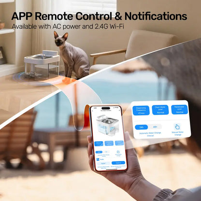 HAPAW Smart Cat Water Fountain - Filter-Free, 3L Clean & 1.35L Wastewater Tanks, App-Controlled, Dual Water Flow Modes, Perfect for Multi-Cat Homes!