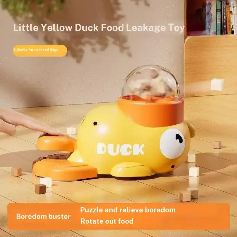 Interactive Duck-Shaped Cat Puzzle Treat Dispenser - Fun IQ Training Toy for Cats & Small Dogs, Durable Slow Feeder for Enrichment & Exercise, Perfect Pet Gift!