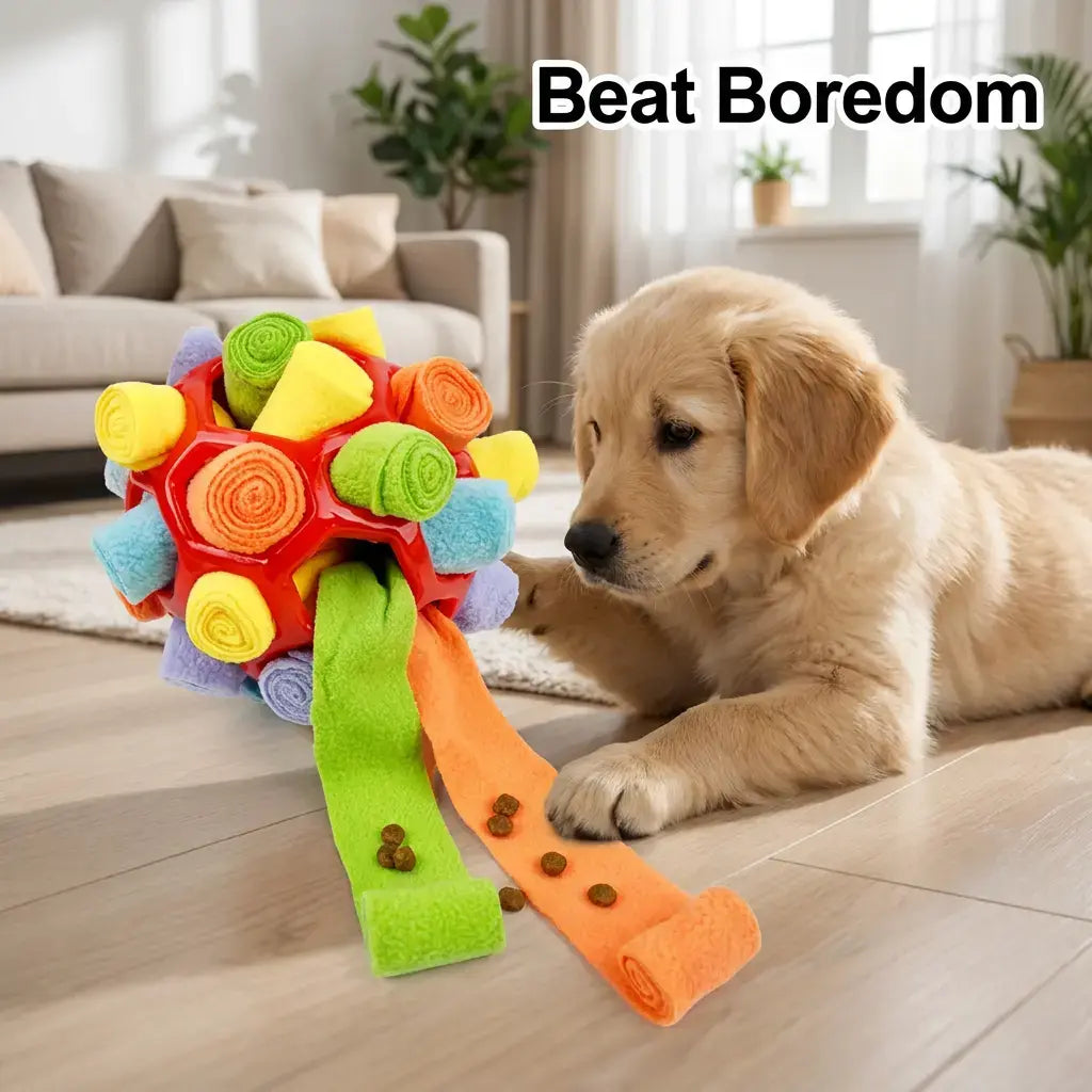 Interactive Dog Snuffle Ball Toy - Food-Dispensing Fun for Training and Play!
