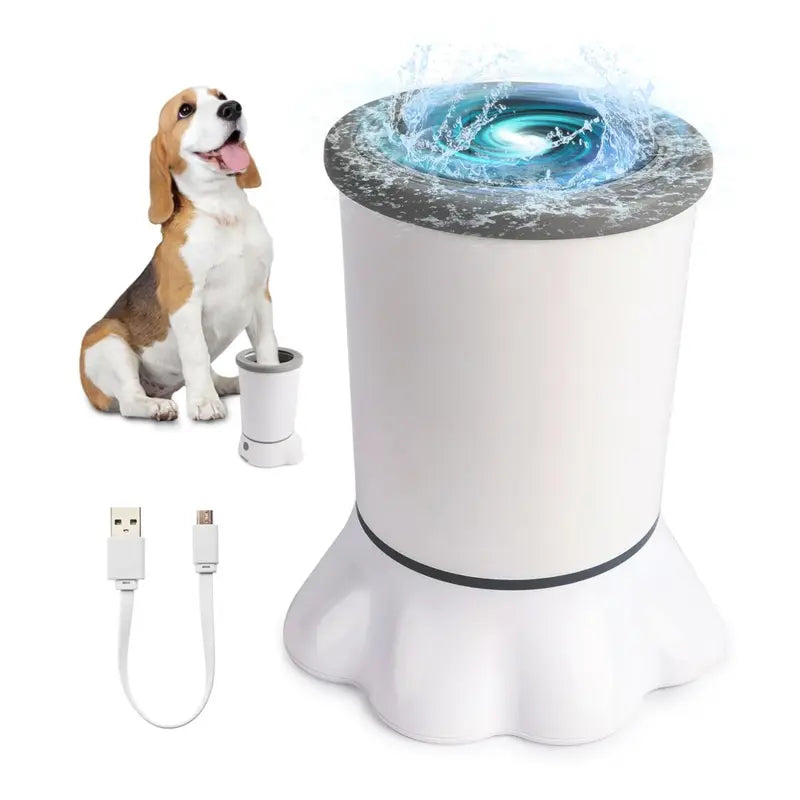 Allforpaws Automatic Electric Dog Paw Cleaner Cup - Soft Silicone Brush, Dual Speed (2 Cleaning Speeds), Mud Removal, Suction Cup Bottom, Portable Clean Station, Simple to Use & Maintain
