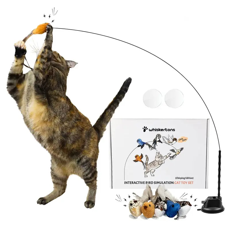 Engaging Interactive Bird Simulation Toy Set for Cats