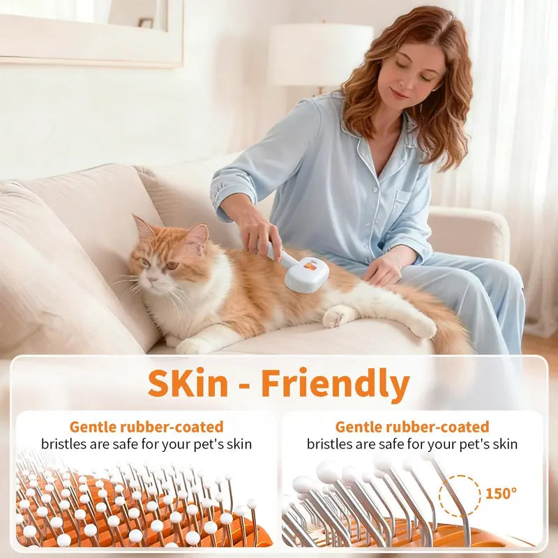 Furlyn Self-Cleaning UV Light Deshedding Brush for Dogs & Cats - Effortless 1-Click Hair Removal, Gentle Mist Spray, Pain-Free Grooming, Extra Shine & Softness