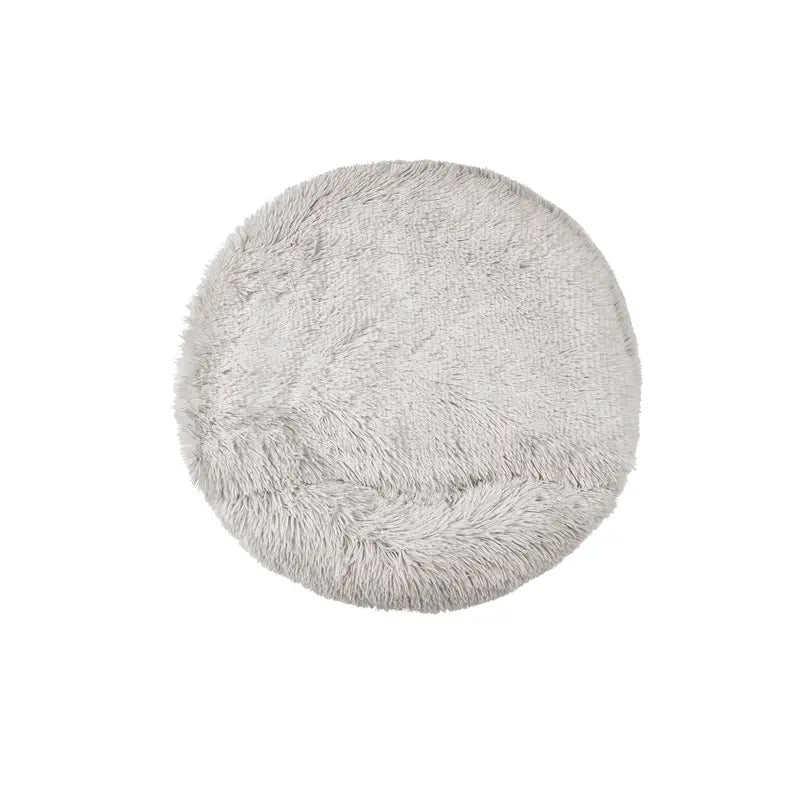 Cozy Hooded Donut Pet Bed with Blanket - Calming Design for Dogs & Cats in Luna/Grey