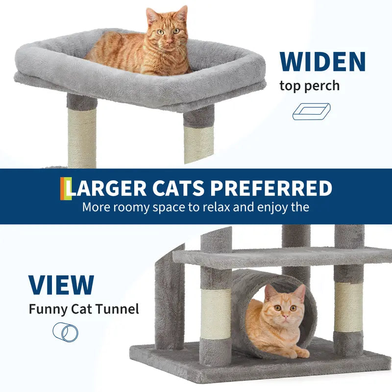 74-Inch Tall Cat Tree for Large Cats - Ultimate Feline Paradise with 11 Scratching Posts, Cozy Condos, and Spacious Hammock - Perfect for Apartments!