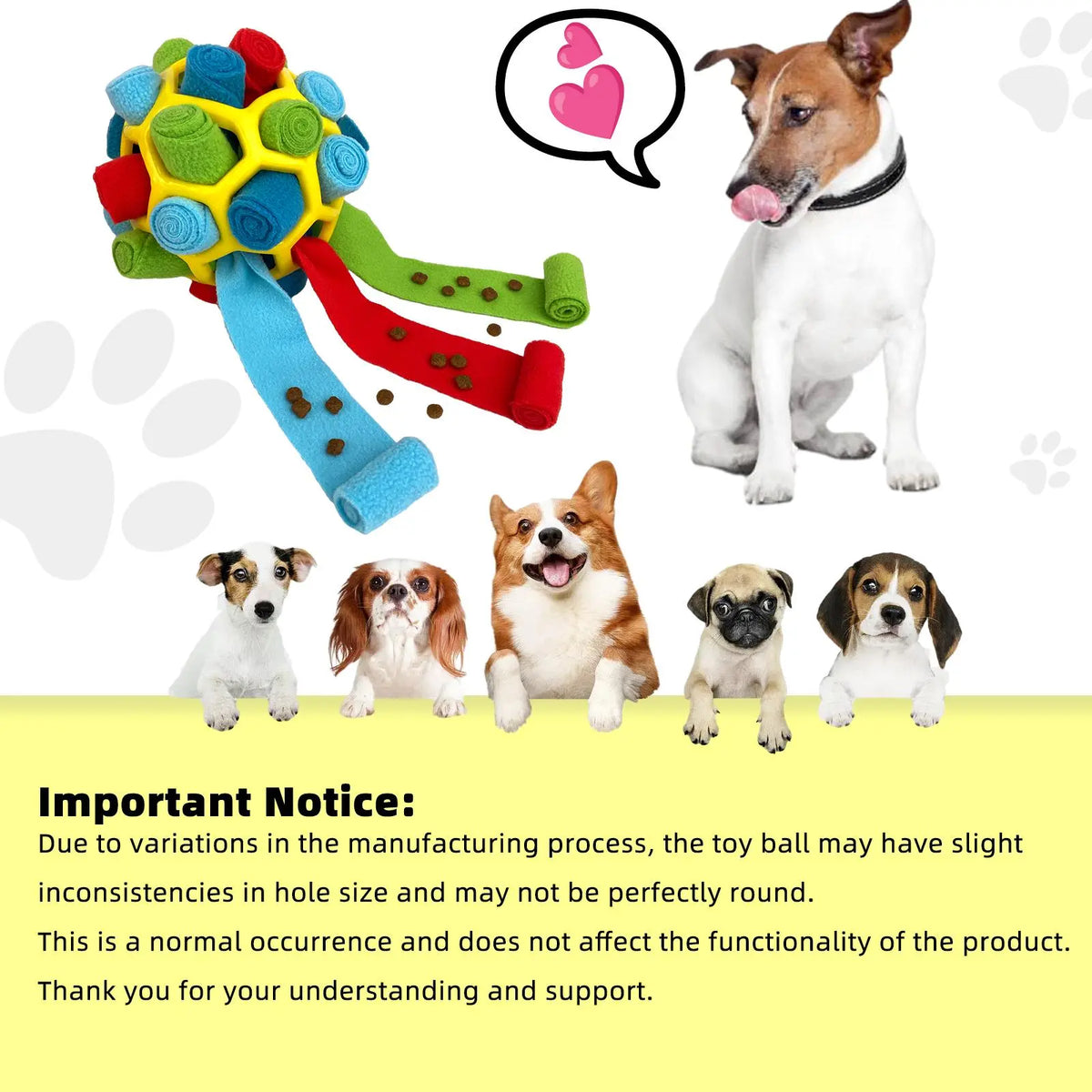 Interactive Dog Snuffle Ball Toy - Food-Dispensing Fun for Training and Play!